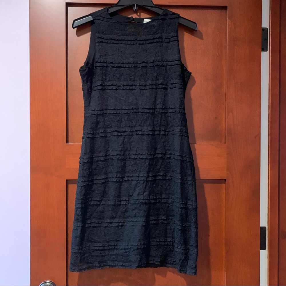 Clockhouse Lace Sleeveless Ruffle Sheath Dress Keyhole Open Back